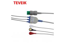 China IEC Snap Connector One Piece Monitor DB 9 Pin ECG Cable supplier