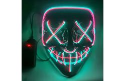 China Custom Halloween Mask LED Glowing Mask Black Words Halloween LED Masks Facepiece supplier