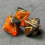 D8 Viking Runes Polyhedral Dice Of Labradorite Elder Futhark / Divination Dice For Crystal Gazing for sale