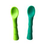 Plain BPA Free Baby Silicone Products Bamboo Spoon Customized Sizes for sale
