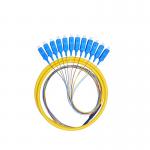 4 Core Single Mode Fiber Optic Cable Pigtail APC/UPC Bundled Pigtail G652D for sale