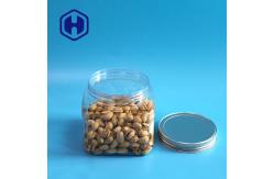 China Bpa Free 1000ml Short Grip PET Square Plastic Jar With Aluminum Lid supplier