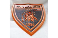 China Stamp Embossed Shape Heat Transfer TPU Badge For Team Apparel supplier