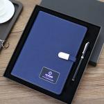 Custom Power Bank Notebook Corporate Gift Portable Ultrathin Leather Material for sale