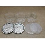 28mm Height Clear Plastic Cylinder With Peel Off Lid For Nuts , Coffee