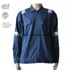 Navy Blue Flame Retardant Jacket / Arc Flash Fire Resistant Work Jacket With Reflector for sale