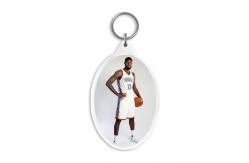 China Zinc Alloy 3D Acrylic Keychains / Key Rings With OEM Paper Card Bag supplier