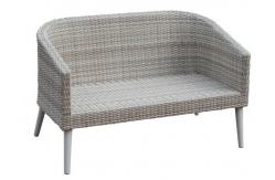 China 4 Pieces Beige Poly Rattan Sofa Aluminum Patio Furniture Set supplier