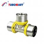 Customized Pex Al Pex Press Fittings Brass HPb 58-3A Or DZR Brass CW 602N For Pex Tubing Compatibility Gas for sale