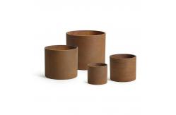 China Round Indoor Outdoor GRC Planter Pots Hand Carved Surface Scrubbed supplier
