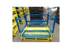 China Heavy Duty Wire Mesh Pallet Cage Collapsible Stackable Storage Container supplier