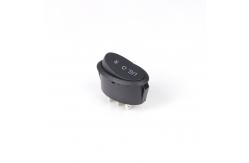 China Long Lifespan Black Oval Rocker Switch On Off On Three Pins Two Position supplier