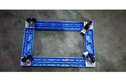 China Transportation Plastic Dolly Loading Totes With 3 Inches PU Brake Casters supplier