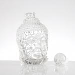 Unique Buddha Head Shaped Glass Bottles with Aluminum Plastic PP Collar Material
