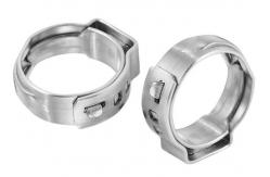 China Plumbing System Tumbled SUS304 Single Ear Stepless Hose Clamps supplier