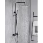 Wall Mounted Copper Black Champagne Rain Shower Faucets With Handle