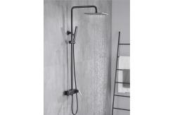 China Wall Mounted Copper Black Champagne Rain Shower Faucets With Handle supplier
