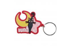 China Custom Made Cartoon Design Key Ring, 3D soft Touch PVC Rubber Key Chains supplier