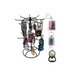 Zinc Alloy 3D Acrylic Keychains / Key Rings With OEM Paper Card Bag