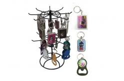 China Zinc Alloy 3D Acrylic Keychains / Key Rings With OEM Paper Card Bag supplier