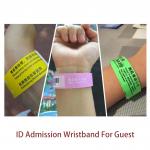 Waterproof Tyvek Wristbands for Event Admission Barcode Number Paper Bracelet Bands for sale