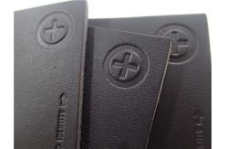 China High Frequency Logo On PU Leather Patches For Jeans Fashionable OEKO supplier