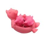 Kids Baby Custom Floating Bath Toys Pink Floating Pig Toy Set PVC Material