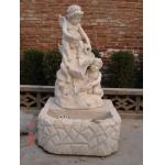 Modern Woman And Cherubs Carrara Stone Carved Statues for sale