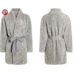Lady'S Knee - Length Sherpa Plush Bathrobe Soft And Warm Spa Robe Tumble Dry Durable for sale