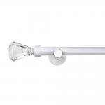 Exquisite Stereoscopic Crystal Curtain Finials With Metal Curtain Rod White Color For Living Room for sale