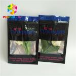Clear Front One Sided Foil Three Side Seal Black Mylar Bags With Window for sale