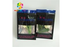 China Clear Front One Sided Foil Three Side Seal Black Mylar Bags With Window supplier