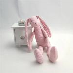 Custom Lovely Stuffed Animal Toys Long Ears Striped Cotton Soft Bunny Rabbit Plush Toys for sale