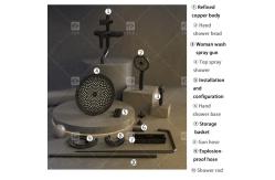 China Electroplating Three Piece Shower Head Set With Pressurized Black Shower Head OEM supplier