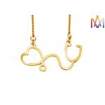 OEM ODM Free Engraving Stethoscope Heart Pendant for sale