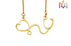 China OEM ODM Free Engraving Stethoscope Heart Pendant supplier
