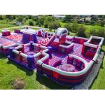 Durable Inflatable Theme Park With PVC Tarpaulin Material Purple And Blue