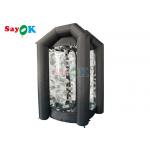 0.44mm PVC Inflatable Cash Cube Booth Black Cash Cube Quick Inflated Machine Money Grab Catch For Promotion Events for sale