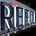 Wall Mounted Backlit Lighted Up Metal Letters Sign for sale