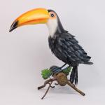 Metal Toucan Blue Bird Garden Ornament with Nature-Inspired Decoration for sale