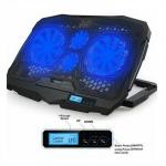 ETEK - Laptop Cooler with Info Screen 4 FANS 17Inch For Big Screen Notebook External Cooling for sale
