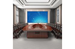 China 2.4M Wood Meeting Room table Rounded Triangle Boardroom Long Conference Tables supplier