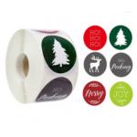 Christmas 2 Inch Round Sticky Labels On A Roll 1000pcs CMYK Color for sale