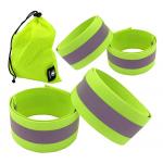 Custom Reflective Armbands For Walking Cycling Runners Green Adjustable Strips Elastic Jogging