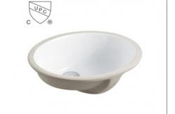 China Oval Shape Ceramic Undermount Sink / Ceramic Vessel Sink For Bath Tops supplier