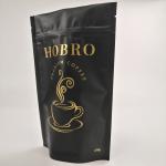 stand up matt black laminated aluminum foil zip lock coffee packaging bag coffee bean packaging bags with valve for sale