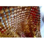 4mm Sparkly Metal Mesh Fabric Curtains Gold For Hotel Or Restaurant Decoration for sale