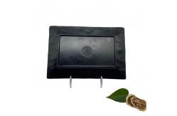 China Matte Black Melamine Soup Plate Reliefs Texture Rectangle Shaped Plates supplier