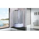 1000×1000×2000mm Bathroom Glass Shower Enclosure Silver Aluminum Frame for sale