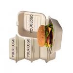 Varnished Biodegradable Burger Boxes Customized for Fast Food Packaging for sale
